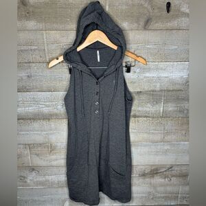 Tresics medium grey sleeveless hooded midi sweatshirt dress